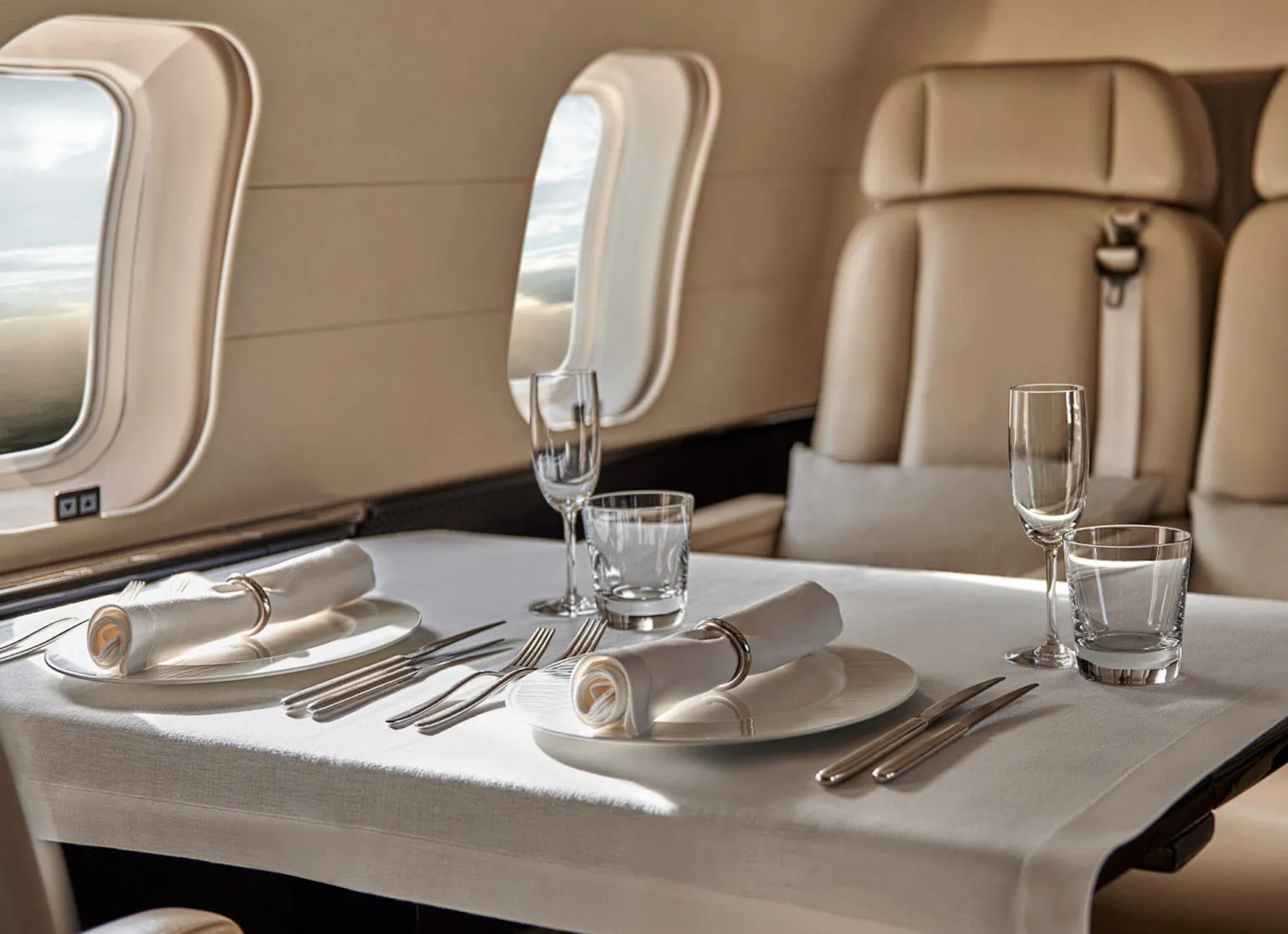 Interior of Aman Luxury Jet
