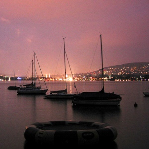 Lake Zurich at night