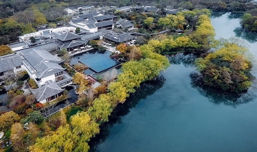 Four Seasons Hotel Hangzhou - Aerial View - Book on ClassicTravel.com