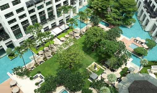 Siam Kempinski Hotel Bangkok - Courtyard Aerial View - Book on ClassicTravel.com