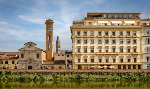 The Excelsior a Luxury Collection Hotel Florence - Facade with Arno River - Book on ClassicTravel.com