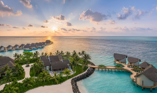 JW Marriott Kaafu Atoll Island Resort - Aerial Shot Villas - Book on ClassicTravel.com