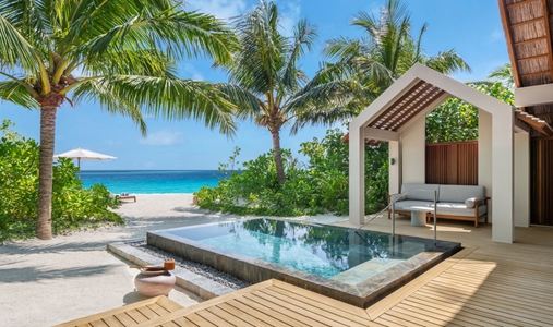 JW Marriott Kaafu Atoll Island Resort - Beach Pool Villa Private Deck - Book on ClassicTravel.com