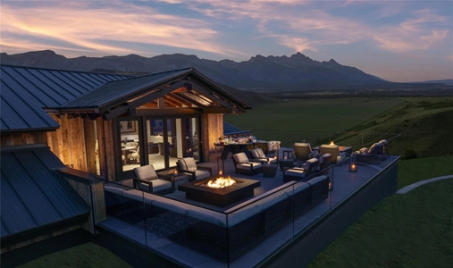Hotel Yellowstone at Jackson Hole - Deck Evening - Book on ClassicTravel.com
