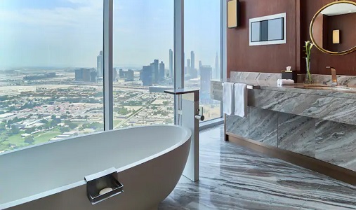 Waldorf Astoria Dubai International Financial Centre presidential suite bathroom