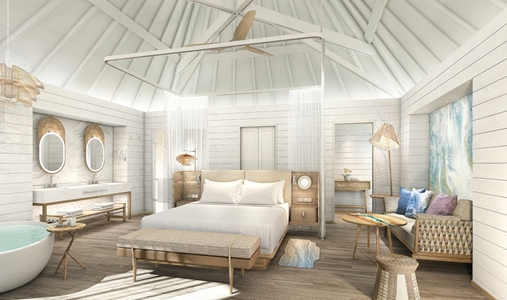 The Westin Bora Bora Resort & Spa - Beach Bungalow Bedroom - Book on ClassicTravel.com