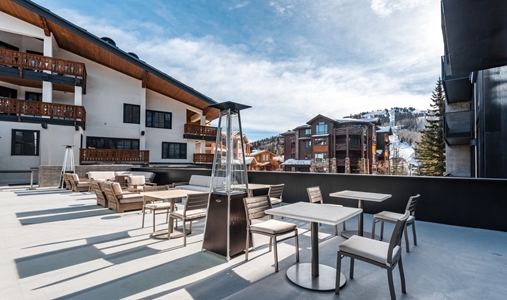 Goldener Hirsch Deer Valley, Auberge Resorts Collection - Public Space Bridge Patio - Book on ClassicTravel.com
