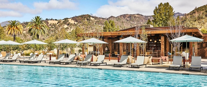 Solage Calistoga, Auberge Resorts Collection - Pool Cabana - Book on ClassicTravel.com