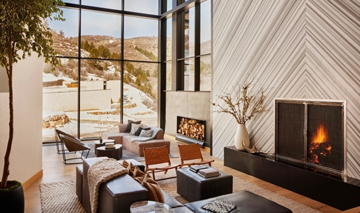 The Lodge at Blue Sky, Auberge Resorts Collection - Sky Lodge Living Room - Book on ClassicTravel.com